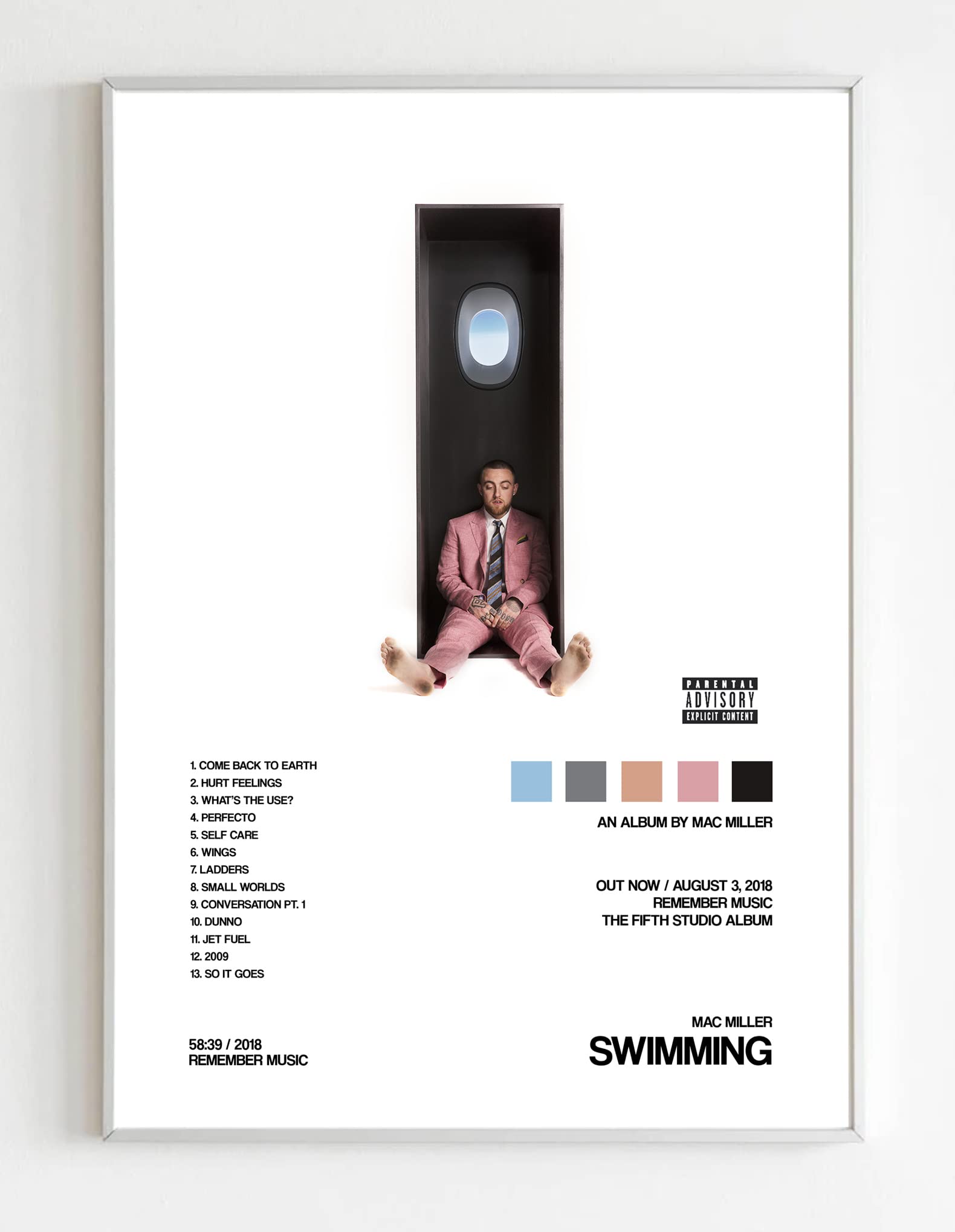Buy Mac Miller Swimming Album Cover Print With Track List and Color