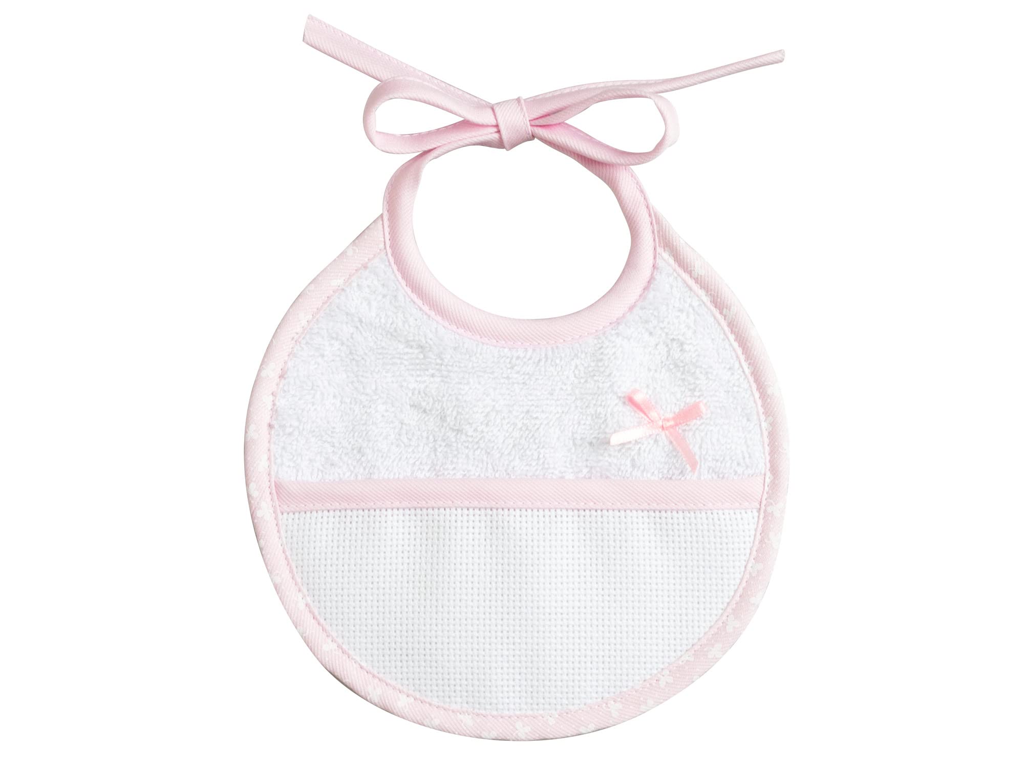 FILET - Ensemble de bain 3 pièces à broder, Peignoir Triangle, Trousse de toilette, Bavoir, Idée cadeau originale pour bébés, Made in Italy, Couleur Rose