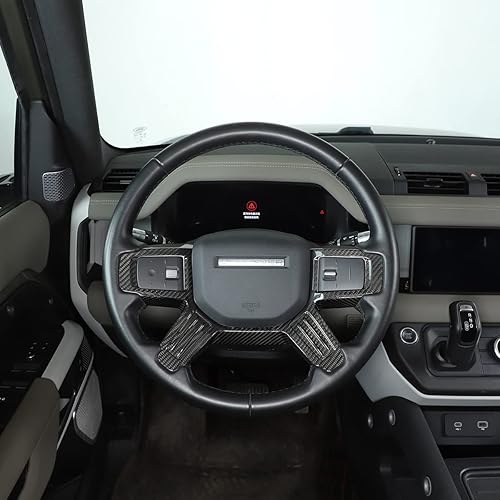Marco decorativo para volante de coche de fibra de carbono 100% real para Land Rover 90 110 2020-2022