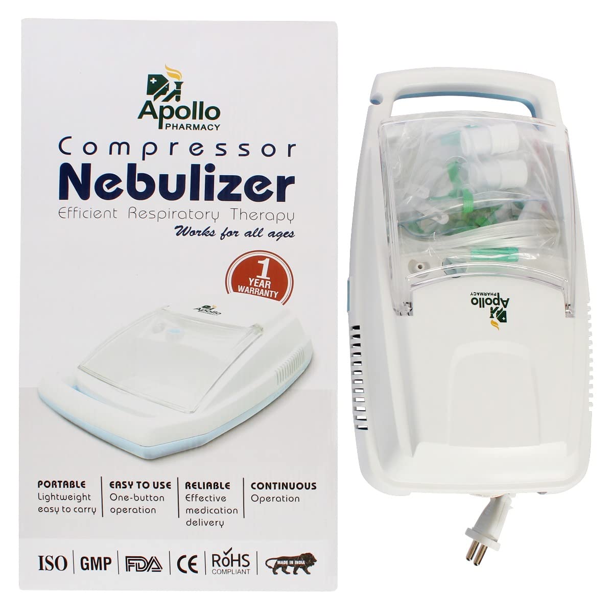 Apollo Pharmacy Compressor Nebulizer, 1 Count