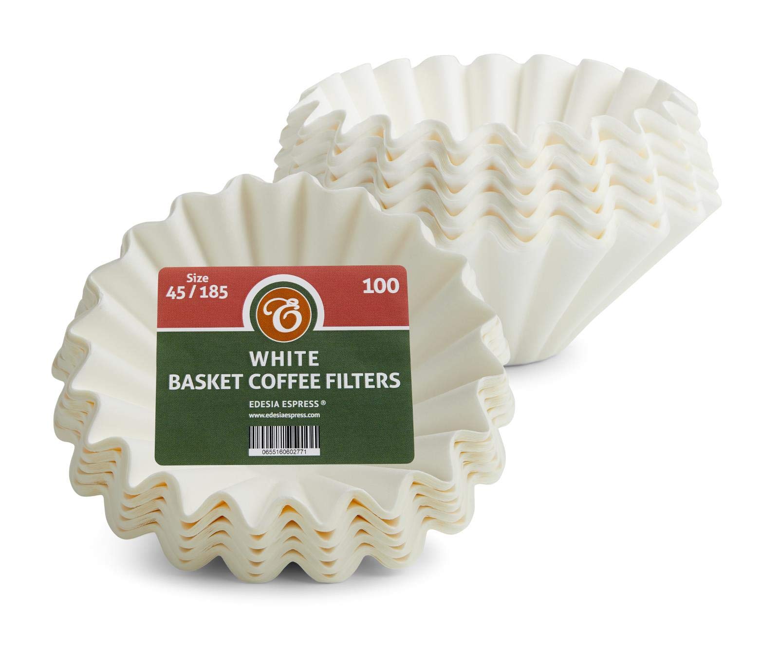 EDESISA ESPRESS - 200 Size 45/185mm Basket Coffee Filter Papers White – Compatible with Kalita Wave KWF-185