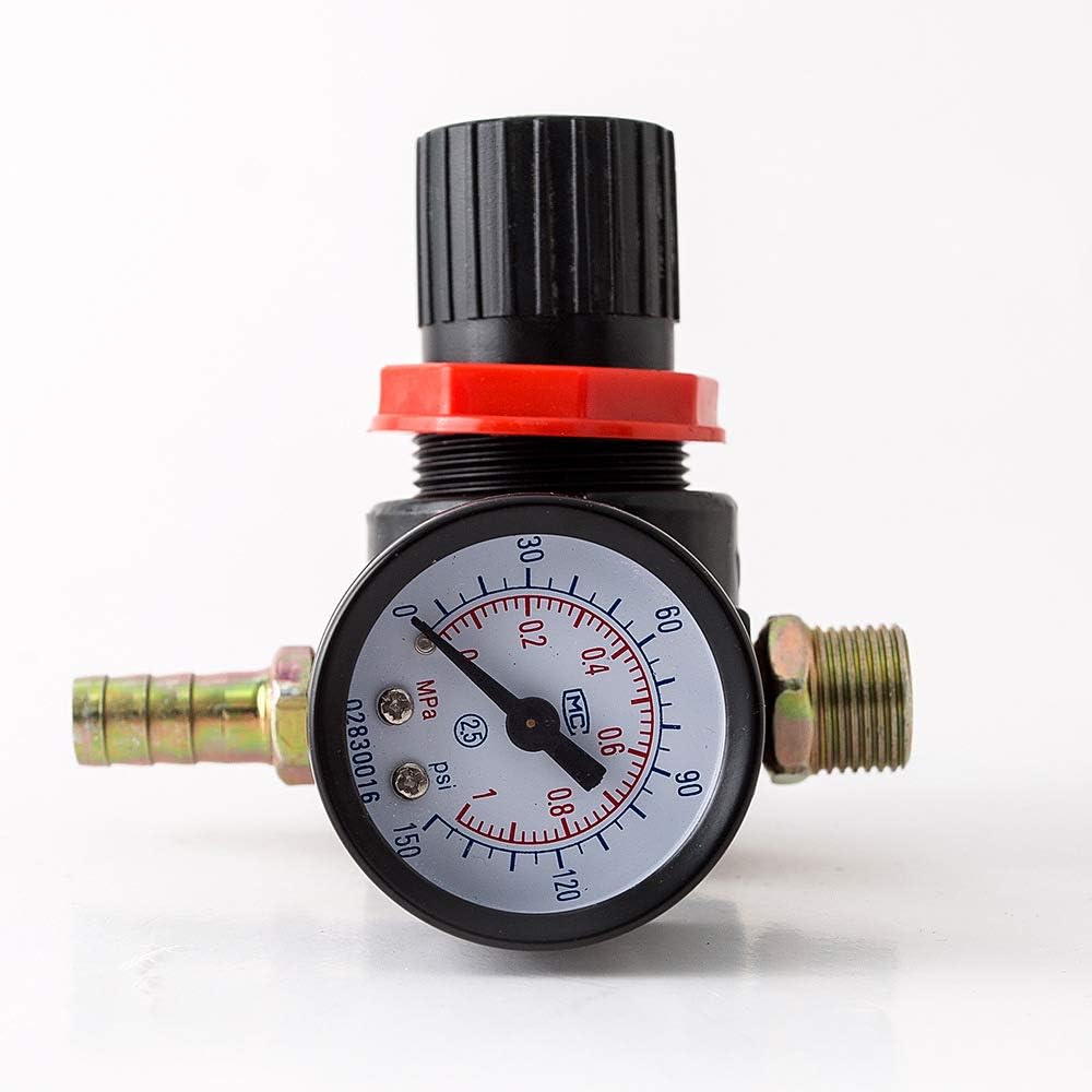 High Flow Spray Gun Air Pressure Regulator with Gauge, Controls Air Flow for Air Tools 0~1.0Mpa Air Pressure Regulator