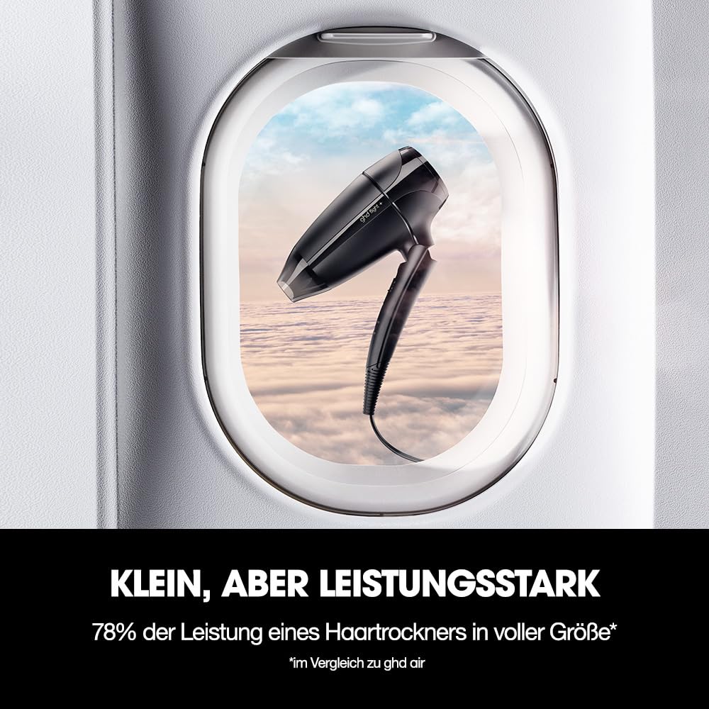 ghd Flight+ Premium składana i przenośna podróżna suszarka do włosów z luksusowym futerałem, podwójne napięcie