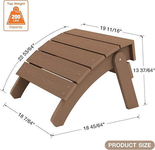 Miniatura 4 de YEFU Adirondack - Otomana para patio, reposapiés Adirondack, reposapiés plegable Adirondack, resistente a la intemperie para silla Adirondack,