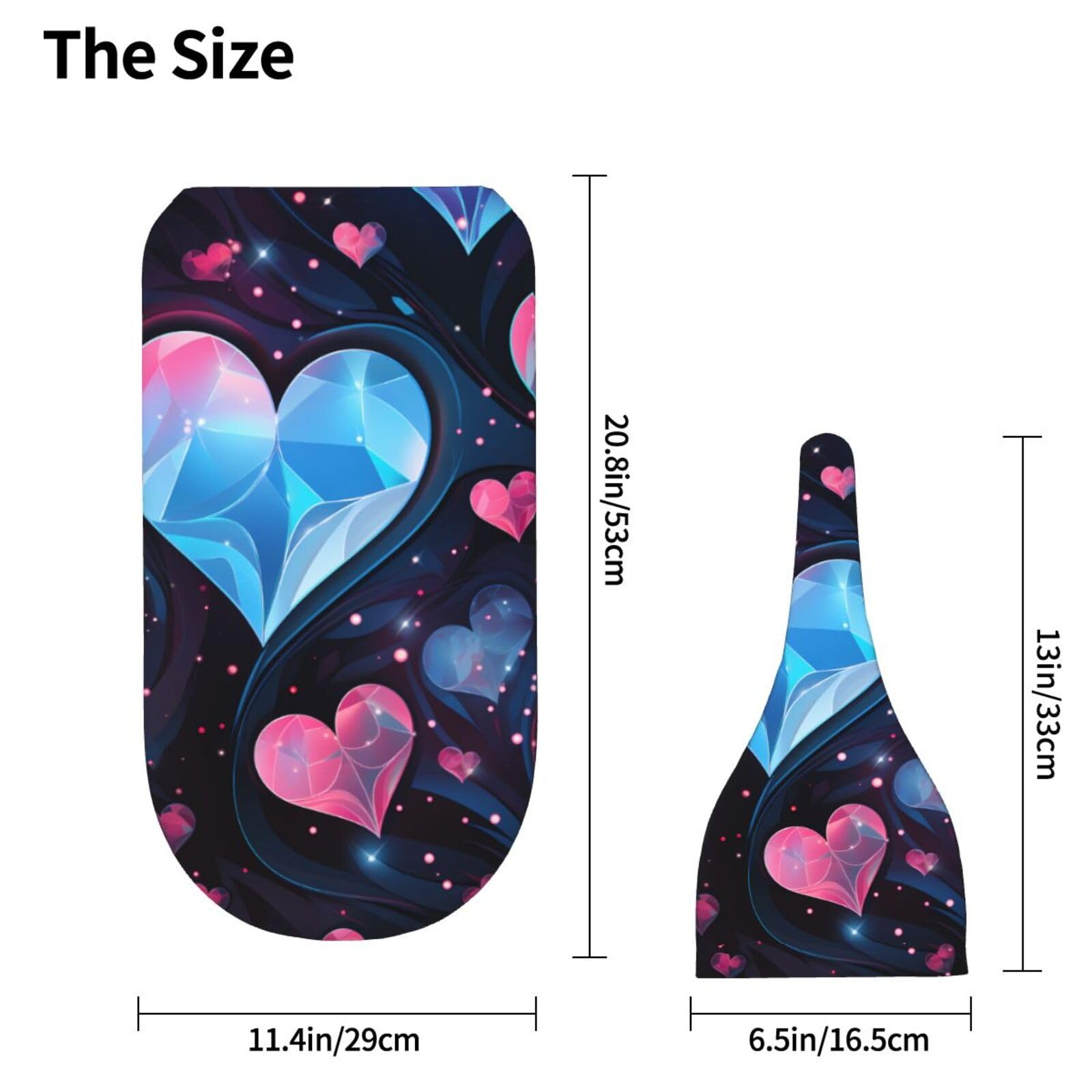 3D Hearts zestaw koców i kapeluszy dla noworodków, przytulna chusta dla niemowląt, malucha, komfort, 29 x 53 cm