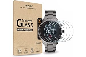 AKWOX Tempered Glass Screen Protector Designed for Fossil Q Explorist Gen 4