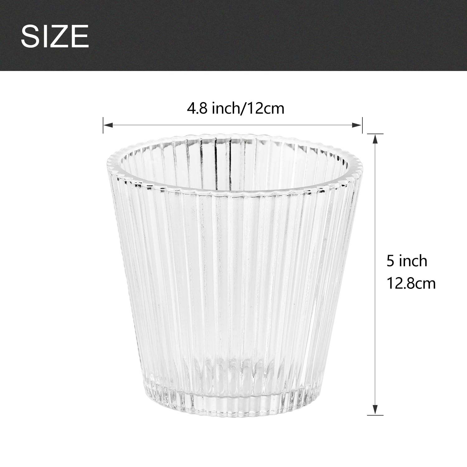 Paquete de 3 cubiertas de pantalla de vidrio transparente, 5 pulgadas de altura, 4.8 pulgadas de diámetro, 1.65 pulgadas de ajuste, pantalla de cristal transparente a rayas de repuesto para