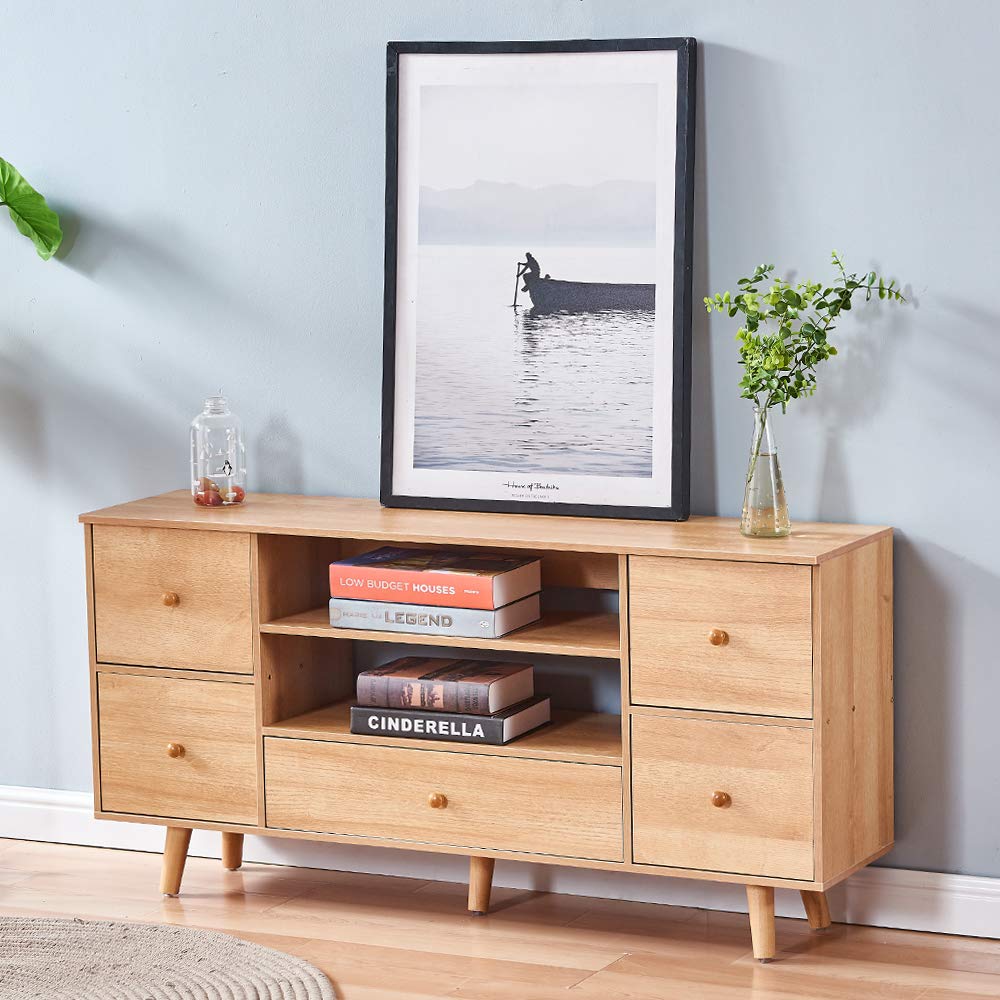 Buy 4HOMART Natural Wood 47 inch Wood TV Stand TV Bench TV