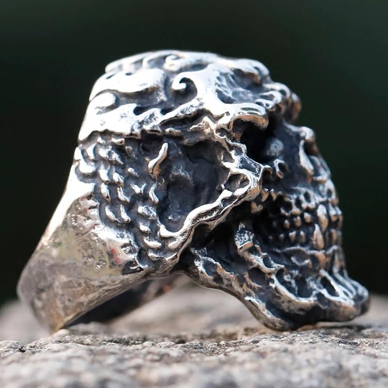 Image of 2023 Skull Ring Cool Evil Death Punk Rock Stainless Steel Rings Aly Style Jewelry