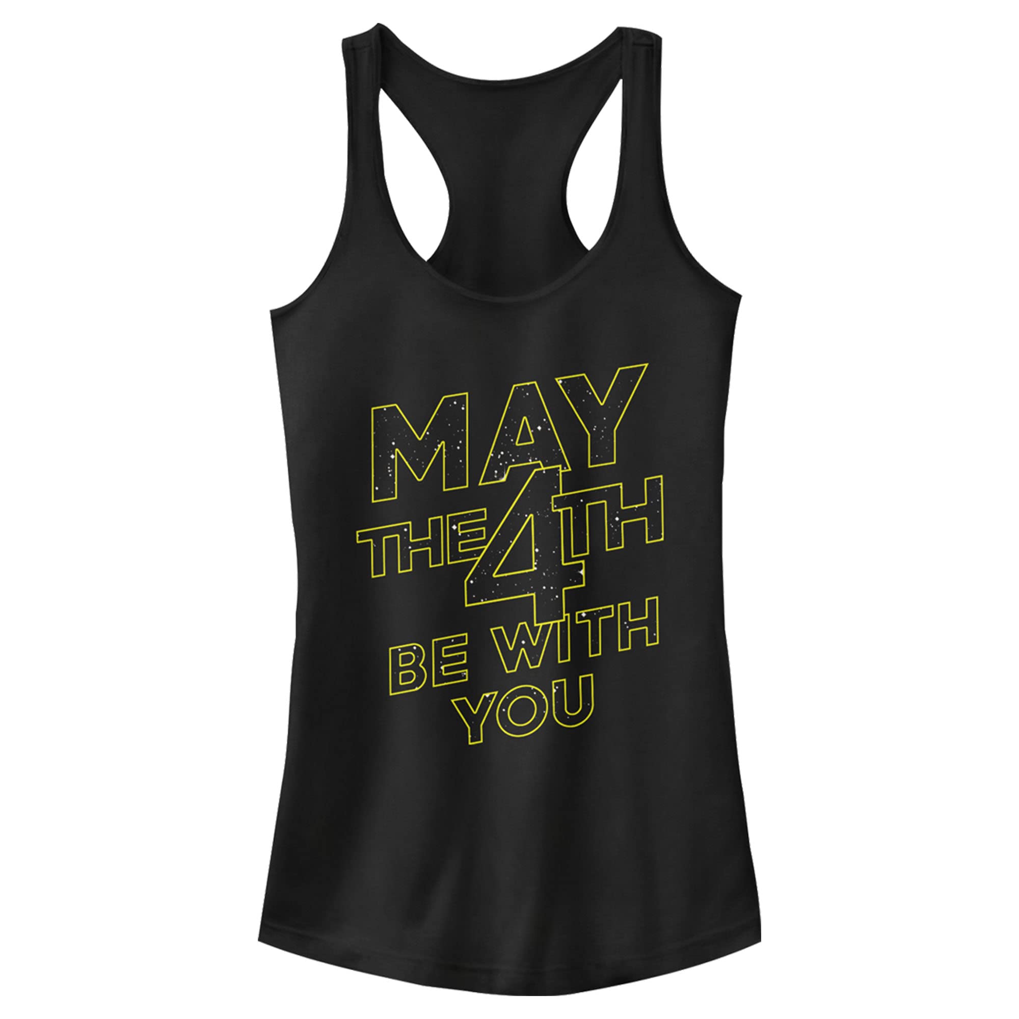 STAR WARS Junior's May The 4th Be with You Stars Racerback Tank Top