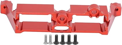 VGEBY RC Steering Servo Mount, Power Plant & Driveline Systems Motor Mounts Aluminum Alloy RC Differential Lock Bracket Accessory Compatible with 1/10 RC Crawler(Red) Servo Mount