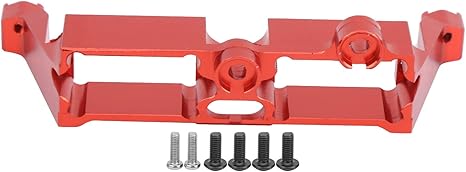 VGEBY RC Steering Servo Mount, Power Plant & Driveline Systems Motor Mounts Aluminum Alloy RC Differential Lock Bracket Accessory Compatible with 1/10 RC Crawler(Red) Servo Mount