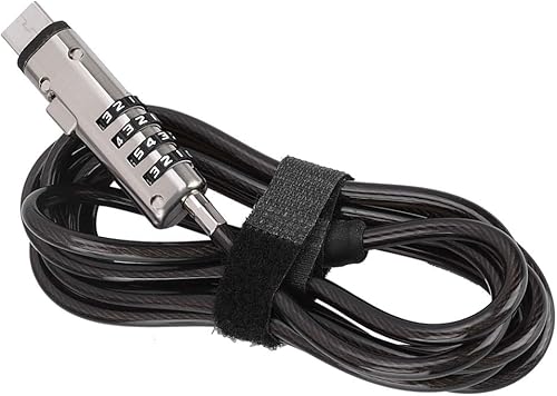 Miniatura 9 de Cerradura de computadora, portátil, cable de seguridad sin llave, cerradura de combinación antirrobo con cable de bloqueo para computadora de