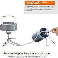 Vista 2 de Adaptador remoto de propano a isobutano, entrada de tanque de propano de 1 libra,Salida de válvula lindal de conexión EN417,Adaptador de estufa