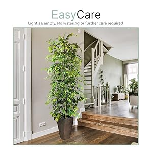 LCG Florals- Artificial Ficus Tree with Real-Wood Trunk & Copper Metal Pot - Indoor and Outdoor Faux Plants for Patio, Living Rooms, Offices & Outdoor Spaces (8FT, Copper Pot) LCG Florals Artificial Ficus Tree with Real Wood Trunk Copper Metal Pot Indoor and Outdoor Faux Plants for Patio Living Rooms Offices Outdoor Spaces 8FT Copper Pot