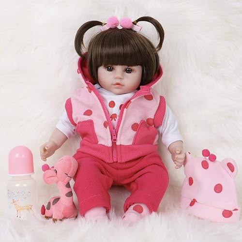 ENADOLL Muñeca de bebé Reborn de silicona realista de vinilo con lunares jirafa bebé de 16 pulgadas cuerpo suave con peso juego de regalo para ENADOLL Muñeca de bebé Reborn de silicona realista de vinilo con lunares jirafa bebé de 16 pulgadas cuerpo suave con peso juego de regalo para