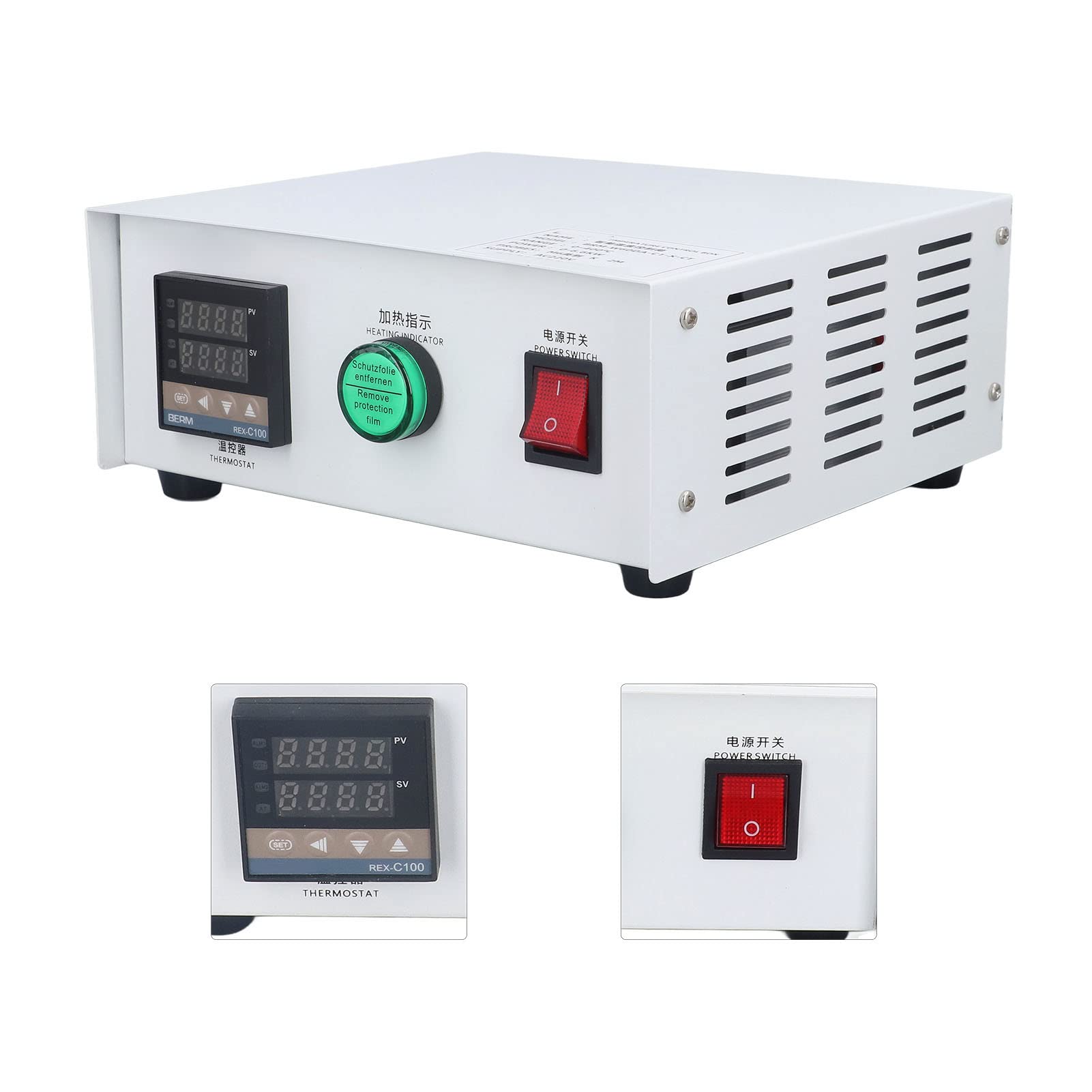 FTVOGUE Controlador de Temperatura PID, Acero Inoxidable, para Plataformas Calefactoras, 0-400 ℃, Ideal para Hornos IR y Maquinaria de Plástico (#2)