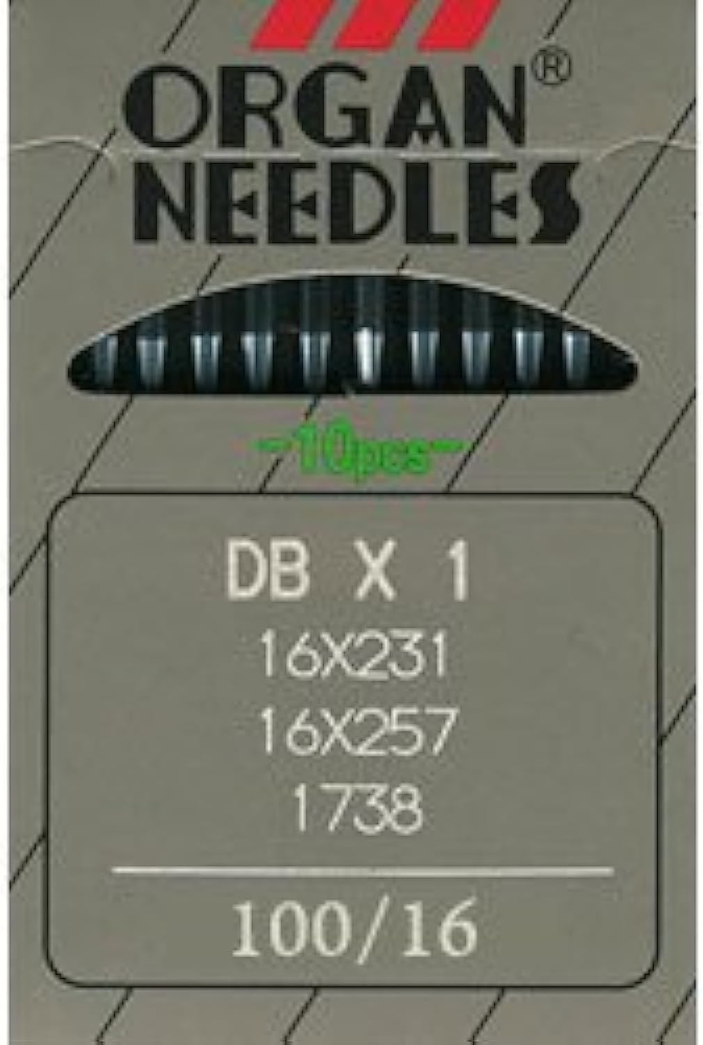 Organ DB X 1 Industrial Needles 16X257 Size 100/16 (10pk)