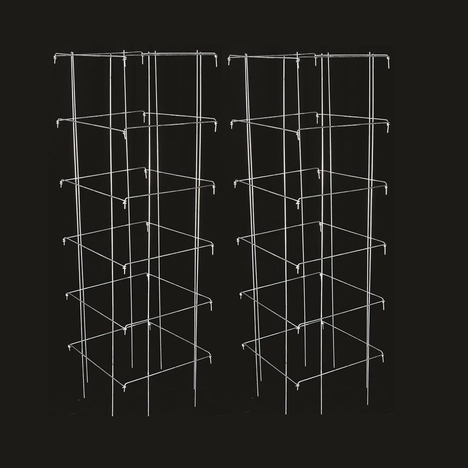H & E Associates Tomato and Plant Vine Support Cages Square Steel 4 Feet High Set of 2