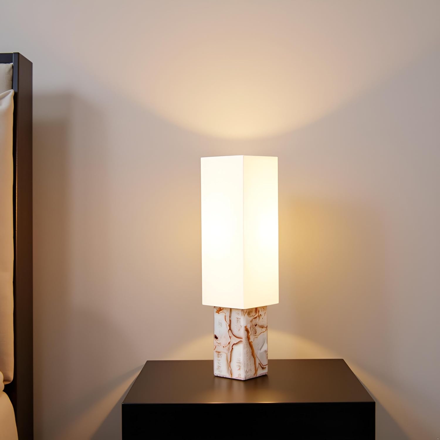 Cruiser’s Caché 18" Contemporary Contemporary Agate Table Lamp, Natural Color with Handloomed Fabric Lampshade