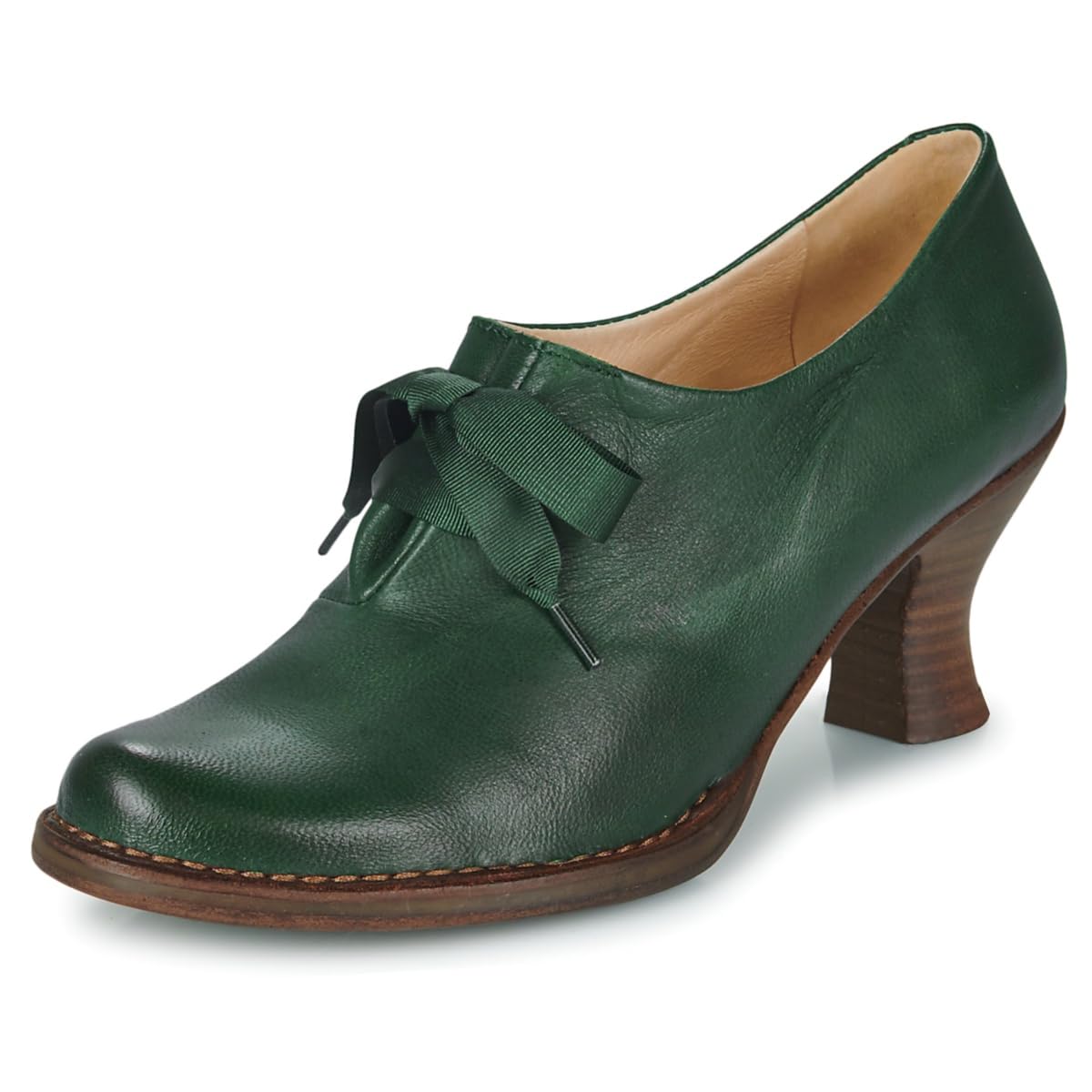 Women Kitten Heel Oxford Loafers Round Toe Lace UP Oxford Pumps Slip On Bow Loafer Pumps 2 inch Stacked Chunky Heel Dress Shoes Retro British Oxford Heels Work Ladies 4-11 M US-image-48