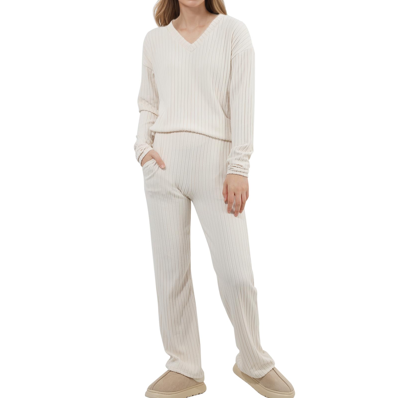 Dokurry Hausanzug Damen Elegant & Kuschelig, Loungewear Set