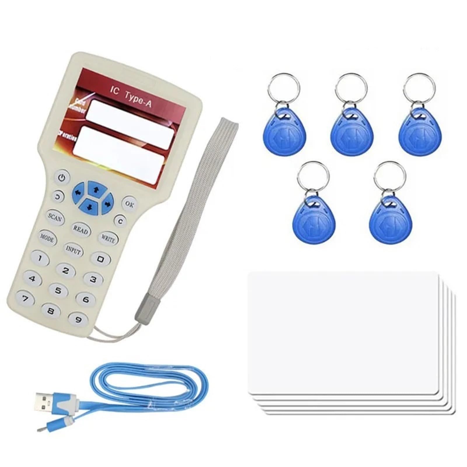 New English Replicator RFID Duplicator 13.56Mhz NFC Smart Chip Card Reader CUID/FUID Keychain Writer Encryption Crack Copier(Style a)