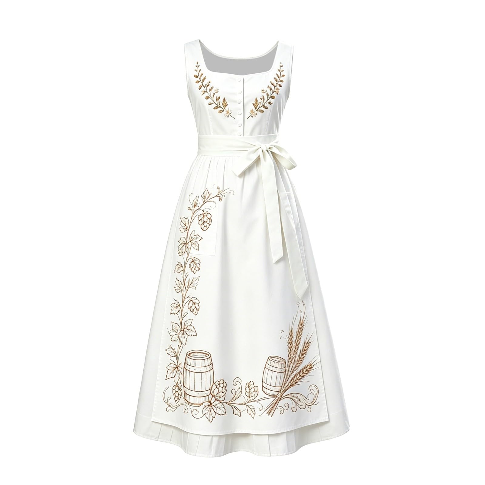 Dirndl Damen Midi Trachten Landhauskleider Bluse Dirndl Spitze Dirndlkleid Trachtenkleid Midi Damen Trachtenkleider Modern Oktoberfest Outfit Women für Oktoberfest