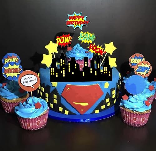 Gallarato GALLARATO-98881 Superhero Birthday Cake Topper Happy Birthday Cake Decorations thumb #1