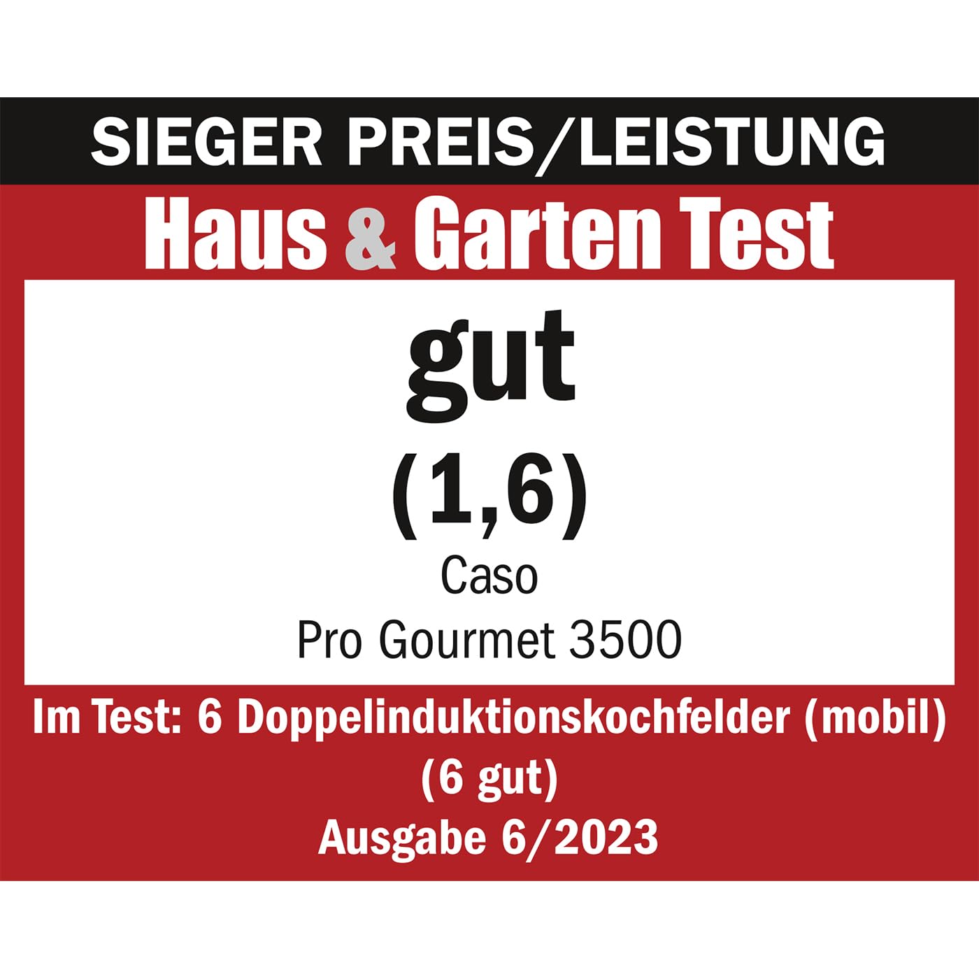 CASO Pro Gourmet 3500 - Mobiles Doppel- Induktionskochfeld, Testsieger Haus & Garten Test, max. 3500 Watt, 60-240°C, 12 Leistungsstufen, für Topfgrößen bis 22cm