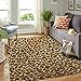Veryday Alfombra de lujo con diseño de leopardo, para salón, dormitorio, habitación de los niños, color blanco, 122 x 183 cm