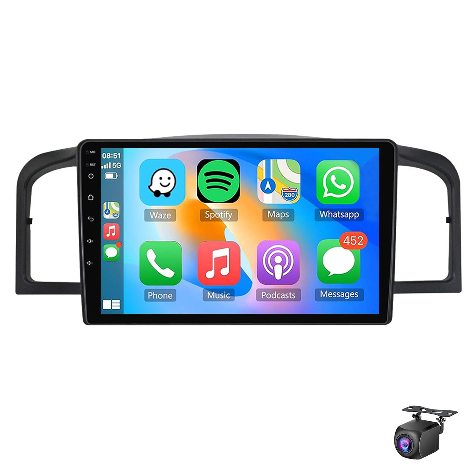 Android 15 Car Stereo Radio For Lifan 620 2008-2013 With Wireless Carplay Android Auto 9 Inch Touch Screen GPS Navigation Bluetooth WIFI USB FM/RDS Mirror Link SWC AHD Rearview Camer(Size:8Core 4+32G)