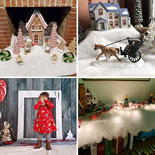 Rolo de cobertor de neve de Natal, cobertor de neve falso de 40 cm x 1,5 m para vila de Natal, cober