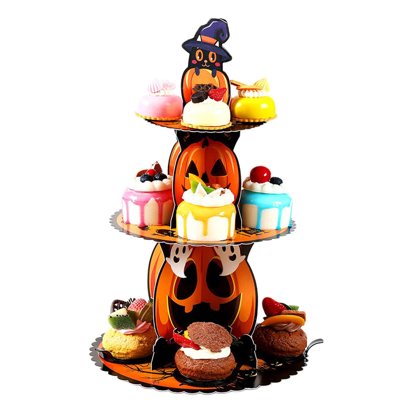 Alzata Per Cupcake Halloween 3 Livelli - Torre Porta Dessert Horror Con Tema Insanguinato, In Cartone, Per Festa A Tema