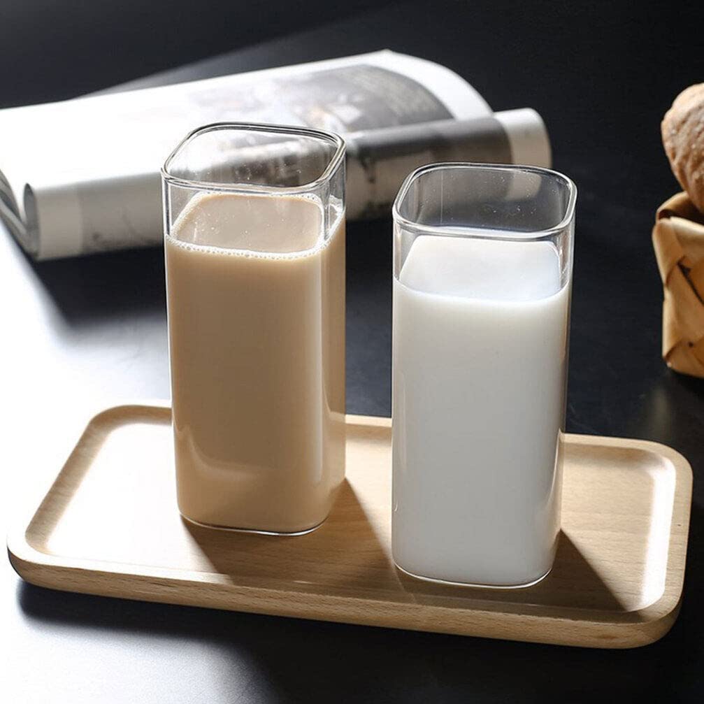 DOITOOL 4 przezroczyste szklanki do picia, 4 sztuki, cienkie kwadratowe kryształowe szklanki Highball w zestawie 4 szt. eleganckie szklanki barowe na wodę, sok, piwo, napoje, koktajle i napoje