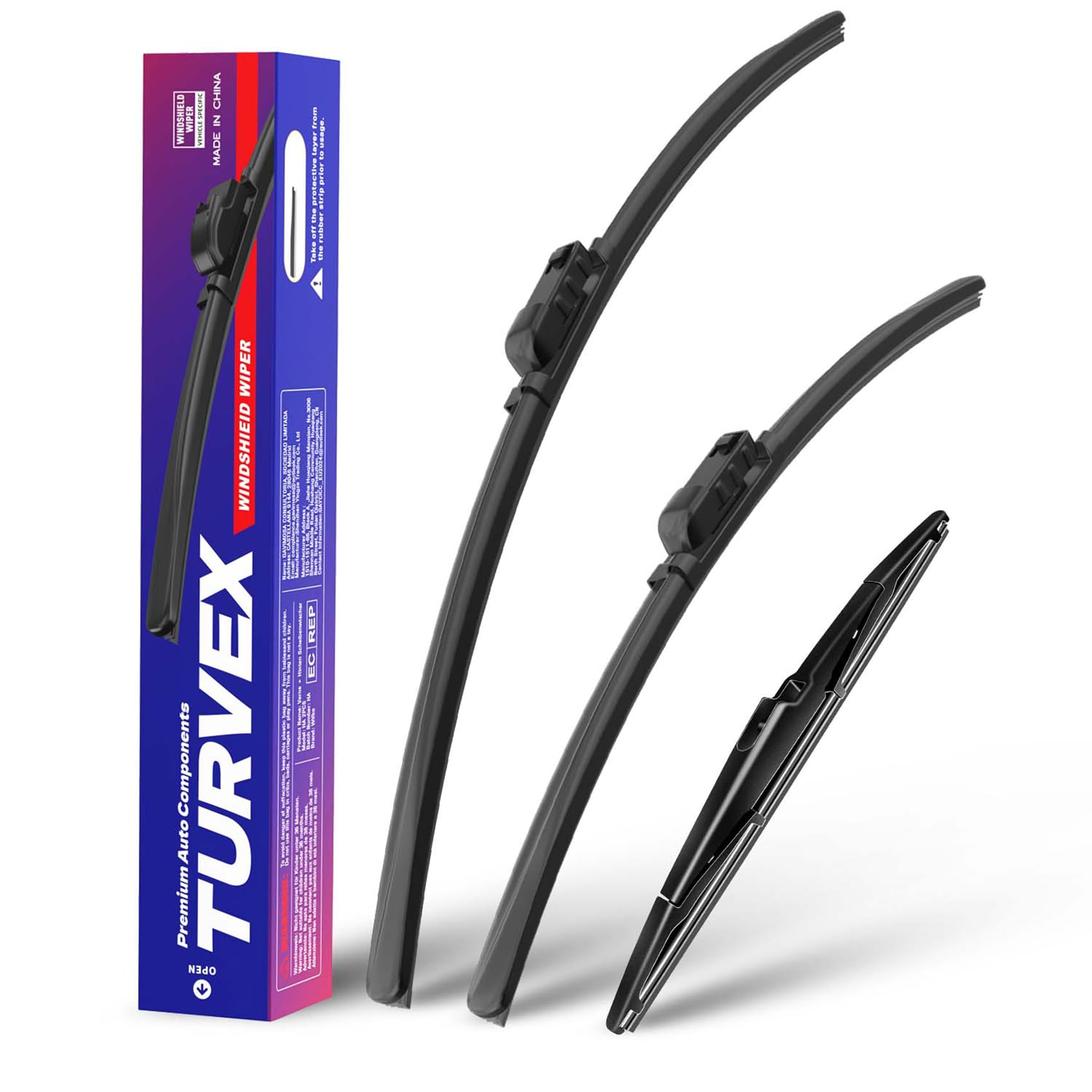 Wiper Blades for Kia CEED MK3 Hatchback Apr 2012 to Apr 2019, Complete Front Window Wiper and Rear Wiper Set, 26" 14" 12" Windscreen Wipers Blade Set - Quiet & Easy Installation (2+1) — view 14