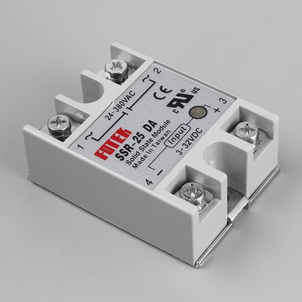 Artshu Modulo relè a stato solido SSR-25DA 25A/250V 3-32V DC Ingresso 24-380VAC Uscita