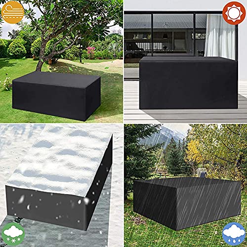 Housse de jardin imperméable pour protéger une grande table rectangulaire noire - 4