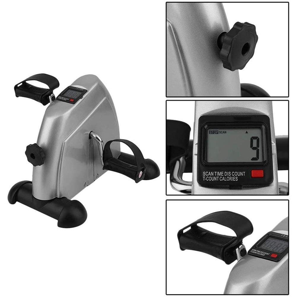 Mini rower treningowy do ćwiczeń przenośny domowy rower rowerowy na nogi, biurko domowe, siłownia z wyświetlaczem LCD i regulowanym pokrętłem oporowym, na siłownię, fitness