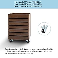 Vista 3 de HOWDIA 8 ruedas giratorias de perfil bajo de 1 pulgada, rueda de goma resistente con rodamiento y placa superior, por rueda de capacidad de 22