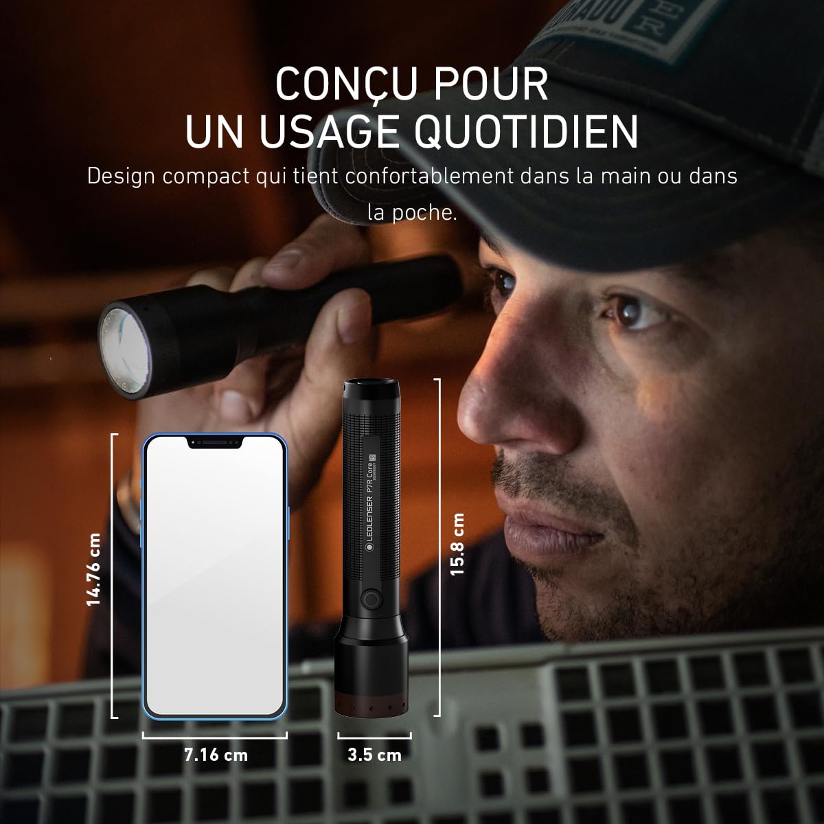 Ledlenser P7R Core Lampe torche rechargeable, 1400lm, 300m, étanche IP68 | Mise au point réglable, 202 g, jusqu'à 90 h d'autonomie, modes SOS et Strobe, idéale pour la randonnée, le camping | 2020