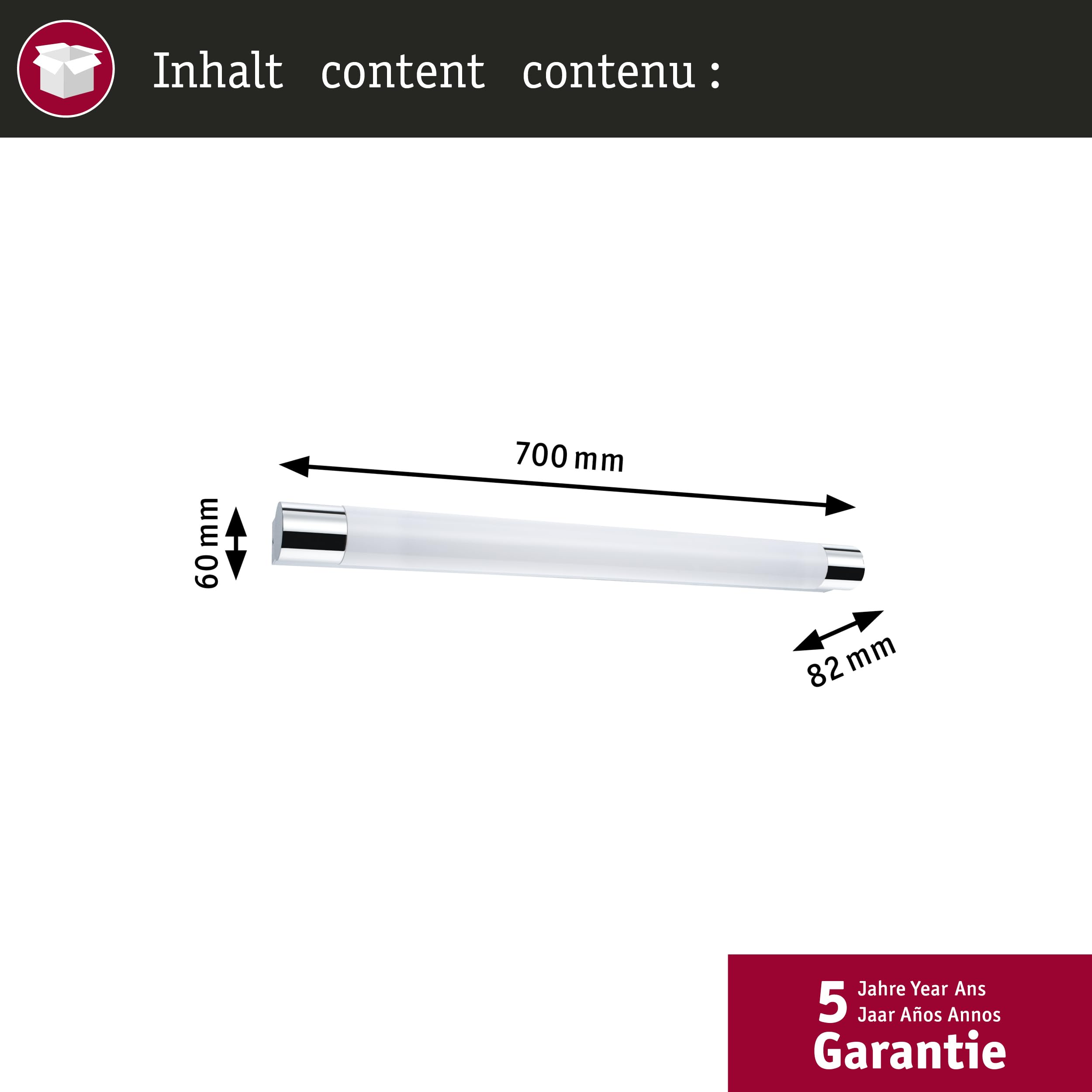 Paulmann 79713 LED Deckenleuchte Spiegelleuchte Orgon incl. 1x10,5 Watt IP44 Deckenlampe Chrom, Weiß Wohnzimmerlampe Metall, Acryl Flurlampe 3000 K