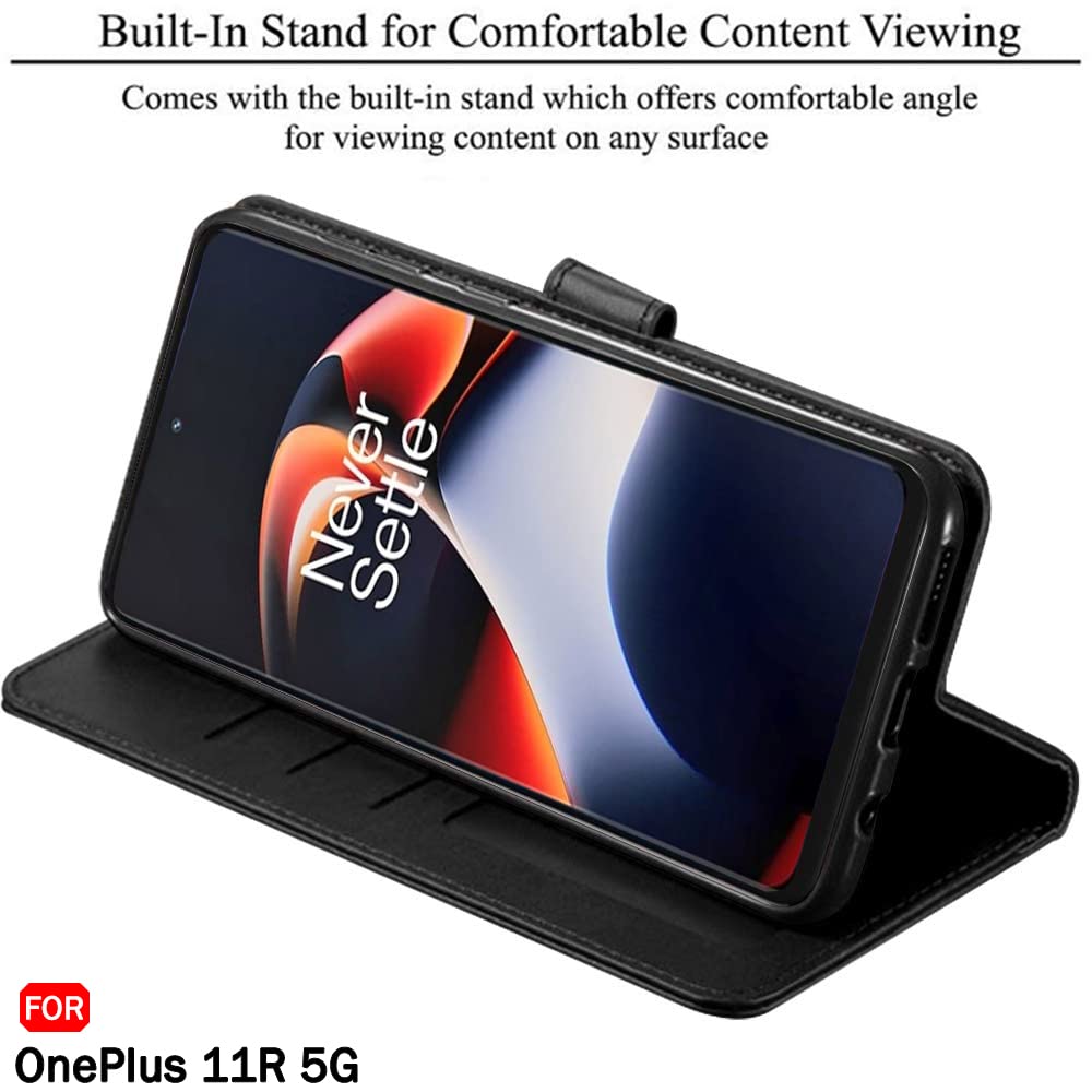 OnePlus 11R Flip Cover - Genuine Leather Wallet Case -4