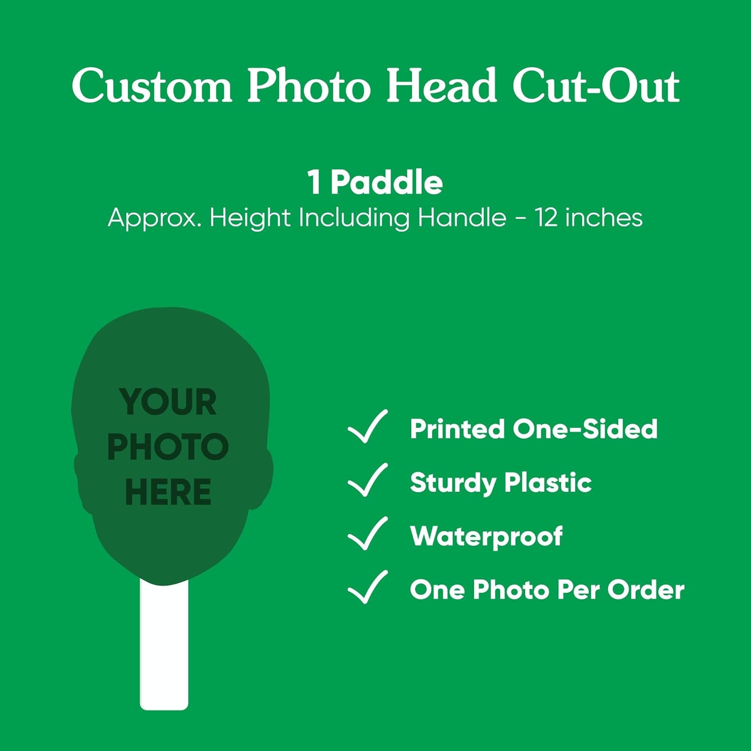 Big Dot of Happiness Fun Face Cutout Paddle - Custom Face on Stick Kit, Personalized Photo Booth & Fan Props, Upload 1 Photo, Unique Party Keepsakes - 1 Count