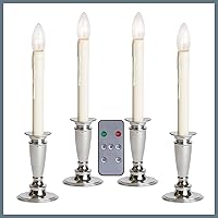 Vista 10 de Juego de 4 velas para ventana con pilas con mando a distancia de Celestial Lights - (Latón cepillado)