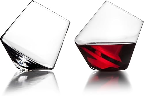 Miniatura 3 de Sempli Cupa-Vino - Juego de 2 copas de vino sin tallo, juego de copas de vino sopladas a mano, cristalería para vino tinto y blanco, cristal sin