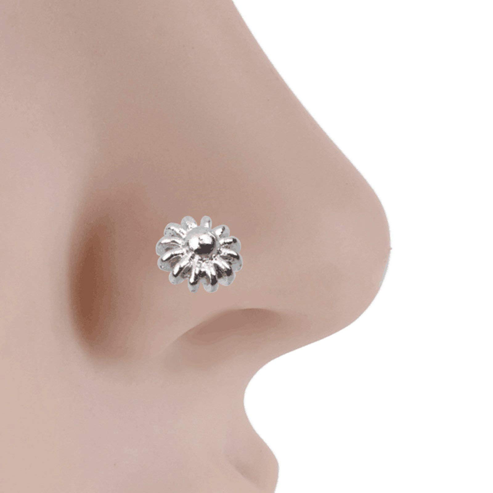 KnSam Kolczyk do nosa do piercingu ciała, biżuteria, kwiat, piercing do nosa, bez piercingu, Miedź