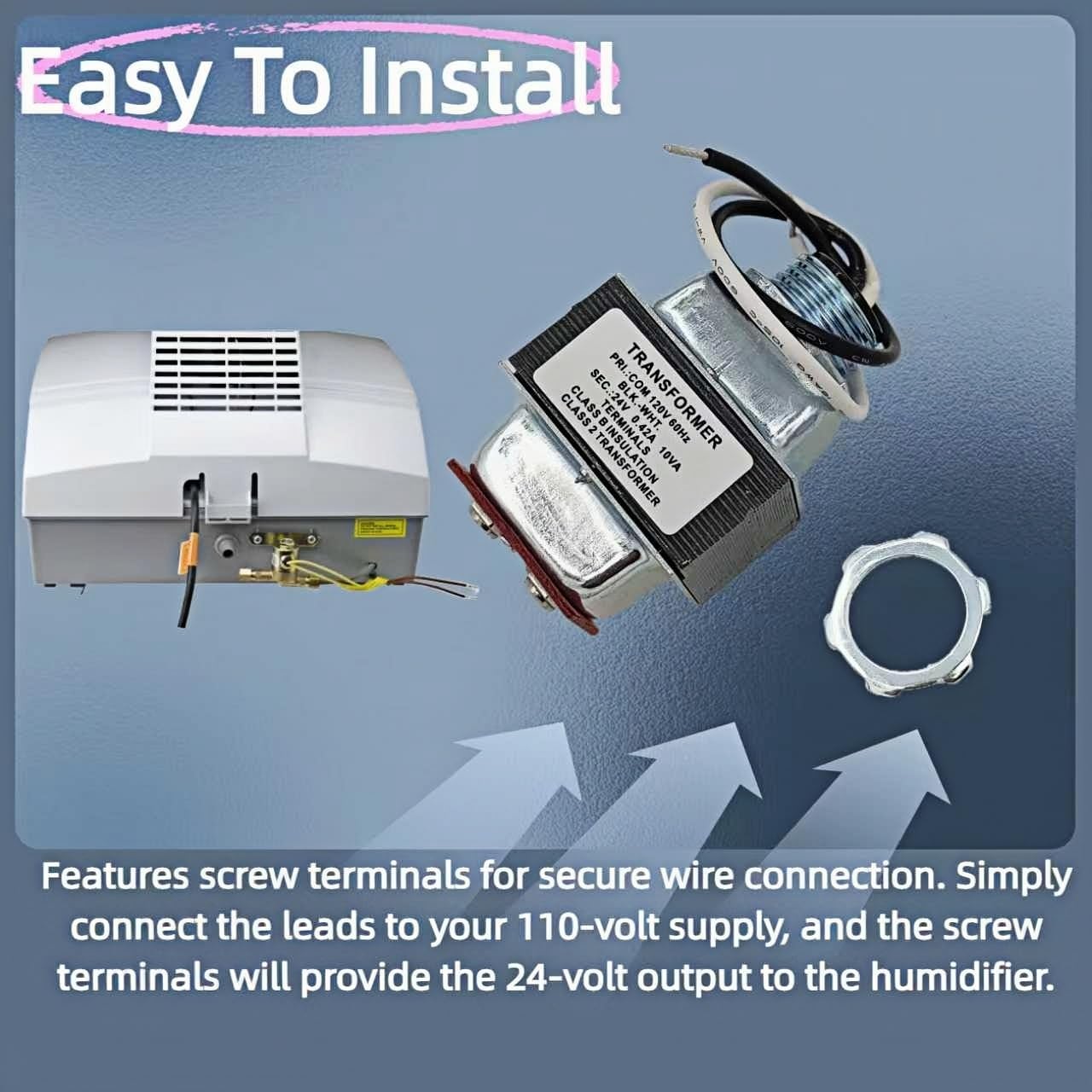4010 Transformer for Humidifier, 24V 10VA AC Power Transformer by LZXQYMX, Compatible with Aprilaire 400 550 550A 558 560 560A 568 600, 110V to 24V Converter