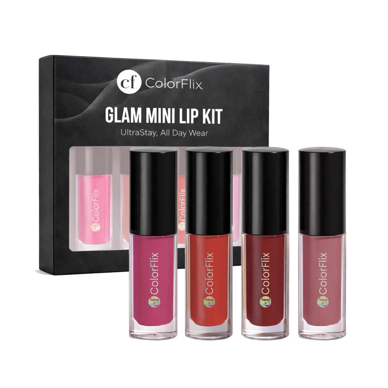ColorFlix Glam Mini Lip Kit – Set of 4 UltraStay Long Lasting Lipsticks, Matte & Creamy Texture, Smudge-Proof, Travel-Friendly Lip Shades, Perfect for Party Look & Gifting 2.3 (2ml Each)-image-7