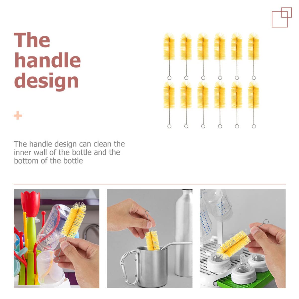 MAGICLULU 60piezas Cepillos De Limpieza para Biberones y Botellas Accesorios De Limpieza Multifuncionales Inoxidable para Utensilios De Bebés y Tazas